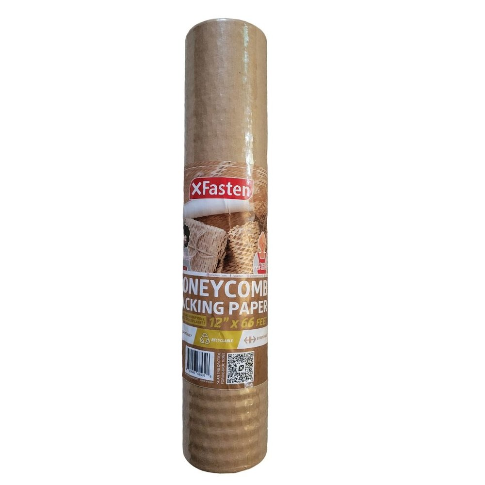 **NEW** Honeycomb Packing Paper, 12" x 66' Cushioning Wrap w/ Fragile Stickers
